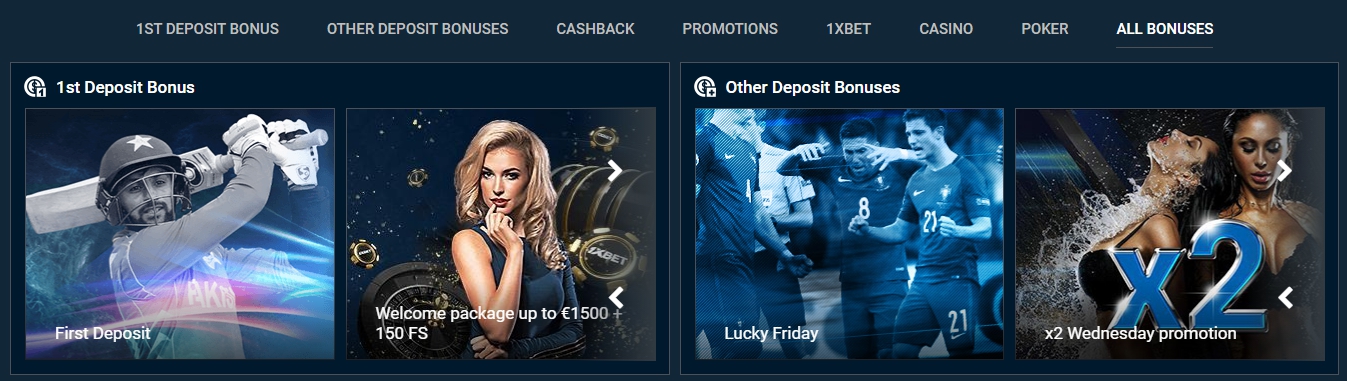 1xBet registration promo code